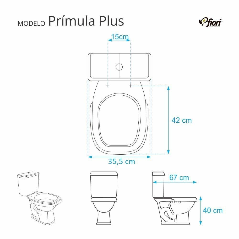 Assento Sanitario Plus Cinza Escuro para Bacia Fiori 6lpf - 4