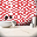 Ver imagem 2 de Adesivo Destacável Pastilha Mix Branco e Vermelho - 20 x 20cm - 18 unidades.