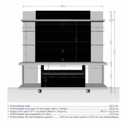 Estante Home para TV até 50 Polegadas 1 Porta New Torino Móveis Bechara - 4