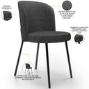 Ver imagem 7 de Kit 6 Cadeiras Sala de Jantar Estofada Gavi L02 Linho Cinza Escuro