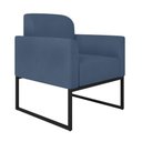 Ver imagem 3 de Kit Namoradeira E 2 Poltronas Industrial Preta Azul Marinho