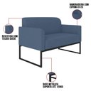 Ver imagem 6 de Kit Namoradeira E 2 Poltronas Industrial Preta Azul Marinho
