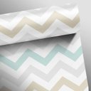 Ver imagem 3 de Papel de Parede Chevron Tricolor - Marrom, Cinza e Verde