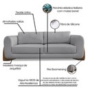 Ver imagem 3 de Sofá 3 Lugares Base de Madeira Clarissa 220 Cm Linho D'Rossi