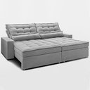 Ver imagem 6 de Sofá Retrátil e Reclinável 2,72m Molas Ensacadas Belle. Boucle Cama Inbox Cinza Claro