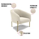 Ver imagem 3 de Cadeira Sala de Jantar Pé Ferro Dourado Kit 2 Stella Bouclê D03 - D'rossi