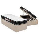 Ver imagem 1 de Cama Box Baú Solteiro: Colchão Espuma D33 Castor Black e White Air Double Face Euro Pillow + Base