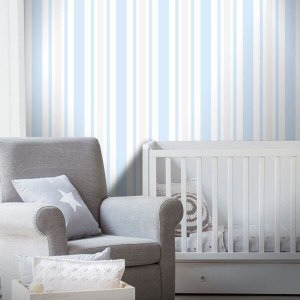 Papel de Parede Listras Rápidas Clear - Azul e Cinza Claro
