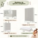Ver imagem 7 de Quarto de Bebê Completo com Berço Americano 3 em 1 p/Colchão 130x70cm Flor Multimóveis MP4938