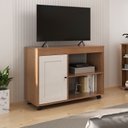 Ver imagem 1 de Rack Sala Tv 42 Sampa 2 Nichos Porta e Prateleiras Cinamomo/off White Blush