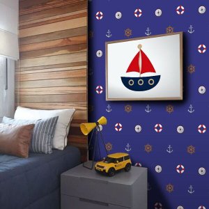 Papel de Parede Marinheiro - Azul Marinho