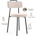 Ver imagem 4 de Kit 02 Cadeiras Decorativas Estofada Para Sala De Jantar Barcelona L02 Suede Bege - Lyam Decor
