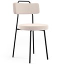 Ver imagem 3 de Kit 02 Cadeiras Decorativas Estofada Para Sala De Jantar Barcelona L02 Suede Bege - Lyam Decor