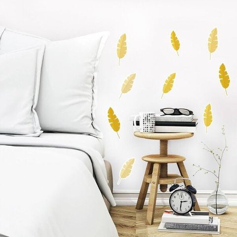Adesivo Destacável Folhas - Amarelo