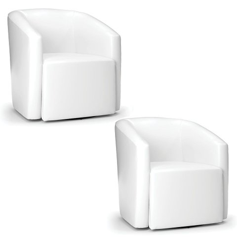 Poltrona Decorativa Base Giratória Kit 2 Stella Max Sintético Pu D03 - D’Rossi