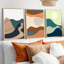 Ver imagem 2 de Quadro Decorativo Trio Abstrato Formatos de Montanha