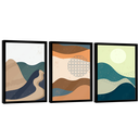 Ver imagem 5 de Quadro Decorativo Trio Abstrato Formatos de Montanha