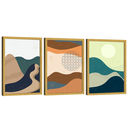 Ver imagem 4 de Quadro Decorativo Trio Abstrato Formatos de Montanha
