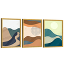 Ver imagem 3 de Quadro Decorativo Trio Abstrato Formatos de Montanha