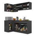 Ver imagem 6 de Armário de Cozinha Compacta de Canto com Rodapé Veneza Multimóveis MP2091.898 Preto/Branco