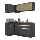 Ver imagem 3 de Armário de Cozinha Compacta de Canto com Rodapé Veneza Multimóveis MP2091.898 Preto/Branco