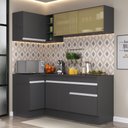 Ver imagem 1 de Armário de Cozinha Compacta de Canto com Rodapé Veneza Multimóveis MP2091.898 Preto/Branco