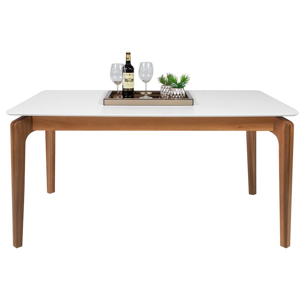 Mesa de Jantar L160 X P 90 X Alt 77 Portugal em Madeira Maciça e Mdf Natural/branco - 4