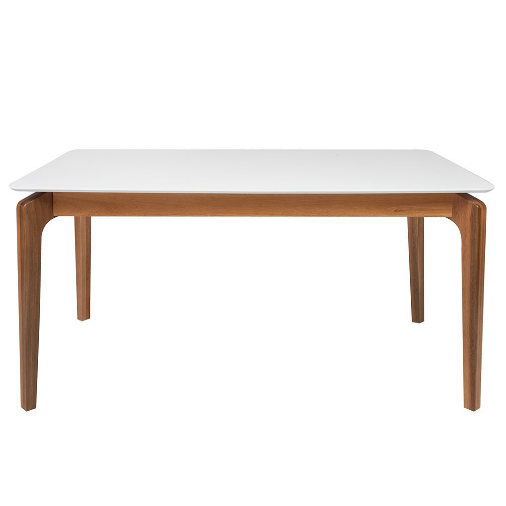 Mesa de Jantar L160 X P 90 X Alt 77 Portugal em Madeira Maciça e Mdf Natural/branco