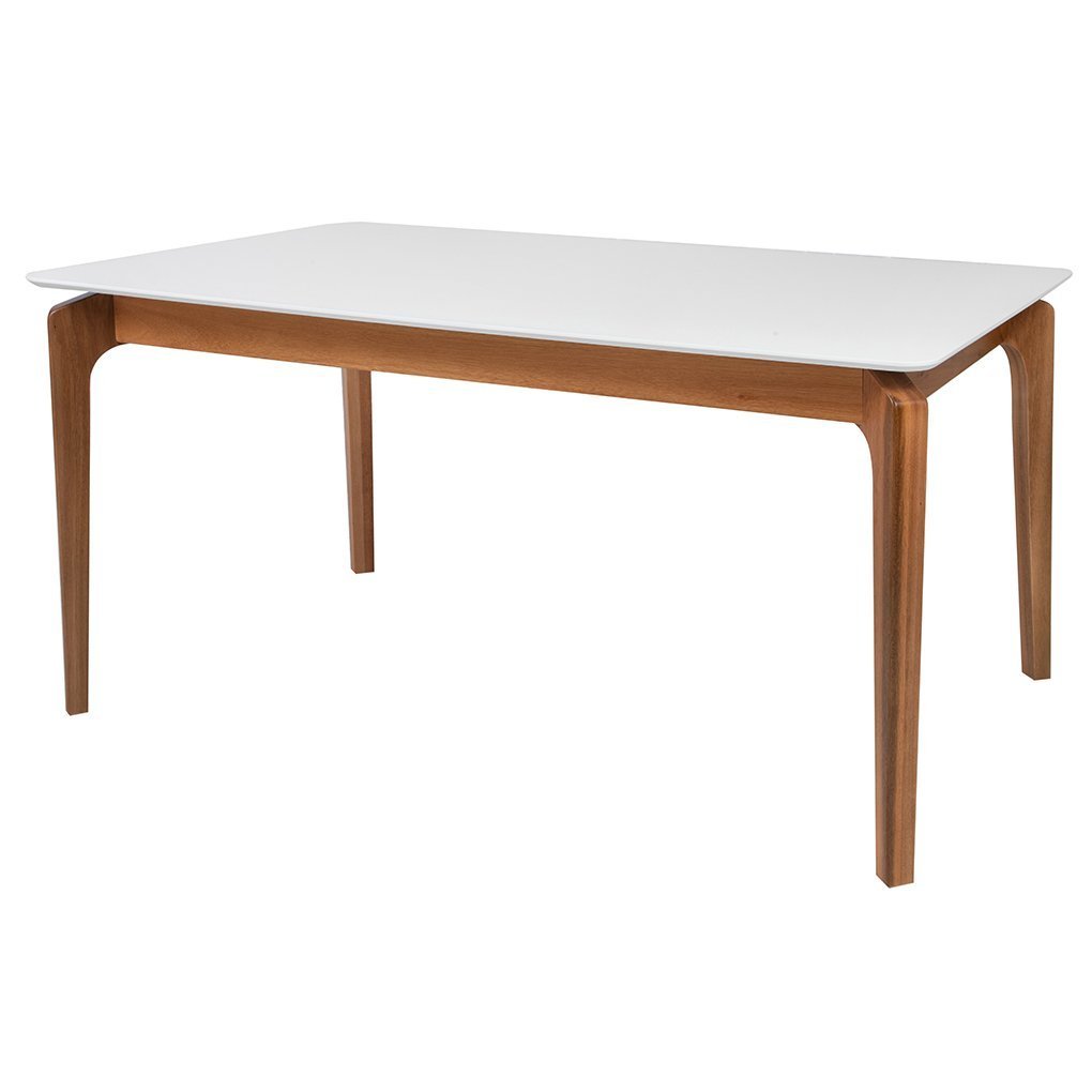 Mesa de Jantar L160 X P 90 X Alt 77 Portugal em Madeira Maciça e Mdf Natural/branco - 6