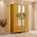 Ver imagem 1 de Guarda-roupa Madeira 4 Portas 4 Gavetas Pollux