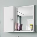 Ver imagem 2 de Armário de Banheiro Paloma 1 Porta 2 Prateleiras com Espelho Branco - Pnr Móveis