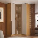 Ver imagem 1 de Guarda Roupa de Canto Obliquo Reflecta 3 Portas Mdf Altezza Trend Belmax:freijó/off White
