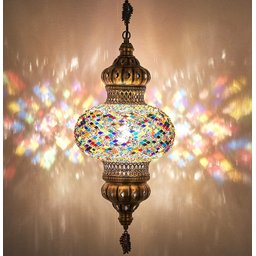 Lustre de Mosaico Turco Autêntico Cores Fantasticos 25 cm Diametro Mosaico – YYTK4500347 - 1