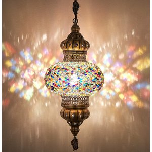 Lustre de Mosaico Turco Autêntico Cores Fantasticos 25 cm Diametro Mosaico – YYTK4500347