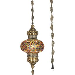Lustre de Mosaico Turco Autêntico Cores Fantasticos 25 cm Diametro Mosaico – YYTK4500347 - 2