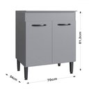 Ver imagem 3 de Balcão de Cozinha Light 2 Portas 1 Prateleira Cinza - Irm Móveis