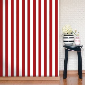 Papel de Parede Listras Fortes Classic - Vermelho