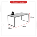 Ver imagem 4 de Mesa Centro Sala Pés de Ferro 60x40 Tampo Mdf Carmin Preto Fosco