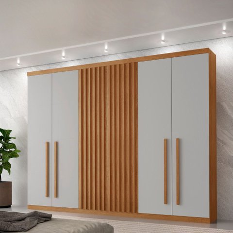 Guarda Roupa Casal Kiev 100 Mdf 6 Portas e 4 Gavetas