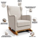 Ver imagem 5 de Poltrona de Amamentação com Balanço e Puff Mavie L02 Bouclê Creme - Lyam Decor