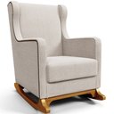 Ver imagem 3 de Poltrona de Amamentação com Balanço e Puff Mavie L02 Bouclê Creme - Lyam Decor