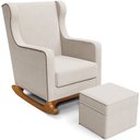 Ver imagem 1 de Poltrona de Amamentação com Balanço e Puff Mavie L02 Bouclê Creme - Lyam Decor