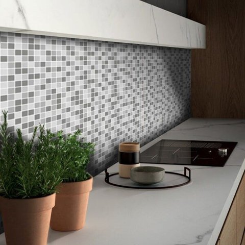 Adesivo Destacável Pastilha Mix Cinza - 10 x 10cm - 90 unidades