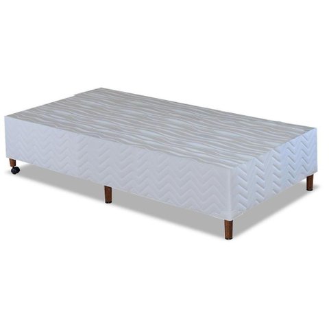 Cama Box Base Universal Solteiro Bordado White (88x188x30) - Paropas