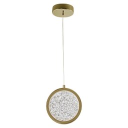 Pendente Dourado Urano Cristal Lavabo Sala Quarto Cabeceira - 1