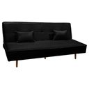 Ver imagem 2 de Sofá Cama Silver 3 Lugares Reclinável 1,92 Material Sintético Preto - Star Confort