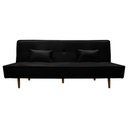 Ver imagem 2 de Sofá Cama Silver 3 Lugares Reclinável 1,92 Material Sintético Preto - Star Confort