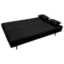 Ver imagem 5 de Sofá Cama Silver 3 Lugares Reclinável 1,92 Material Sintético Preto - Star Confort