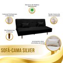 Ver mais imagens de Sofá Cama Silver 3 Lugares Reclinável 1,92 Material Sintético Preto - Star Confort