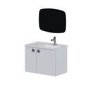 Ver imagem 2 de Armário Banheiro Aço 60cm Tarumã Branco com Lavatório Branco - P103464 - Cozimax